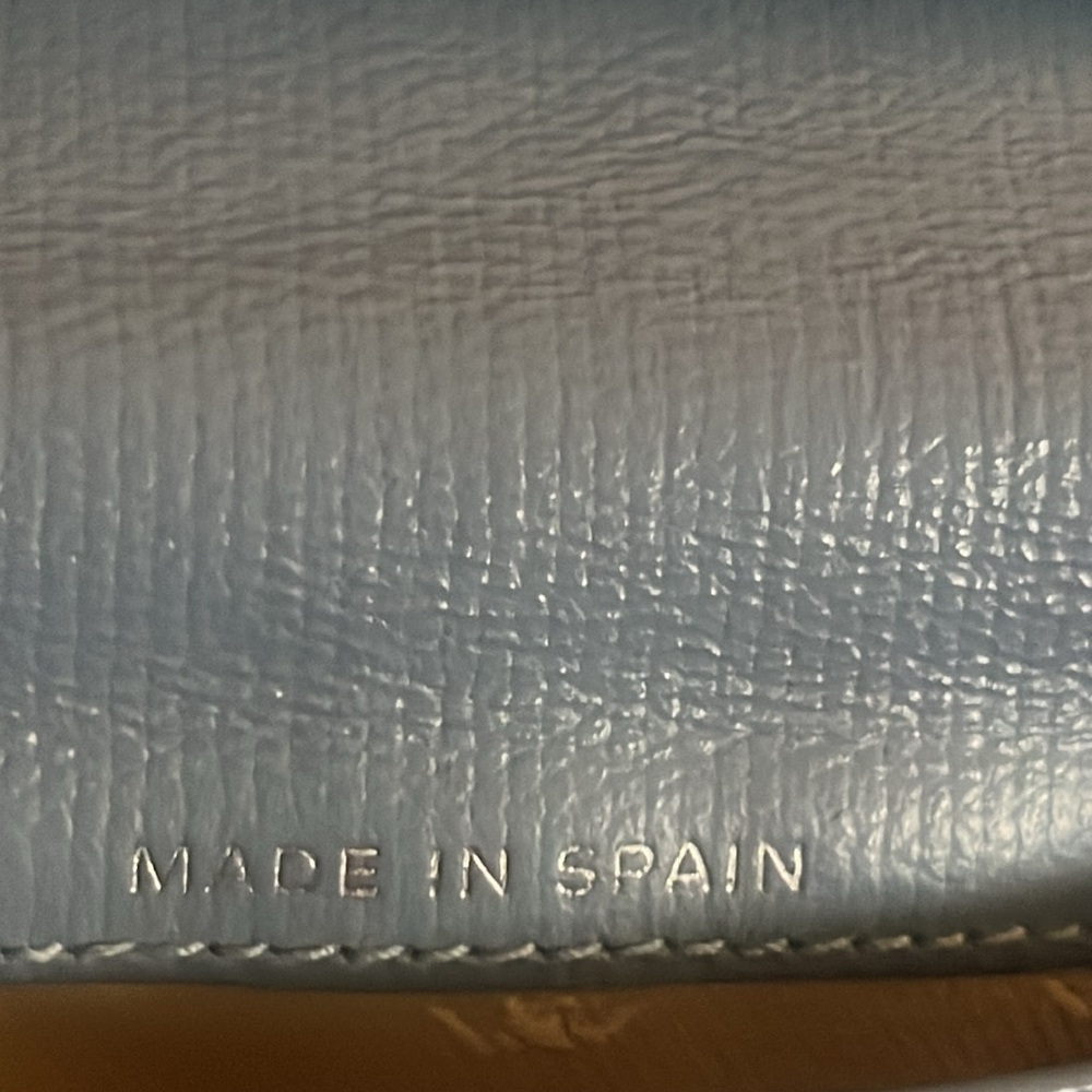 CHANEL Vintage CC Button Long Bifold Wallet Purse Leather Blue Made In Spain EUC - Picture 15 of 16